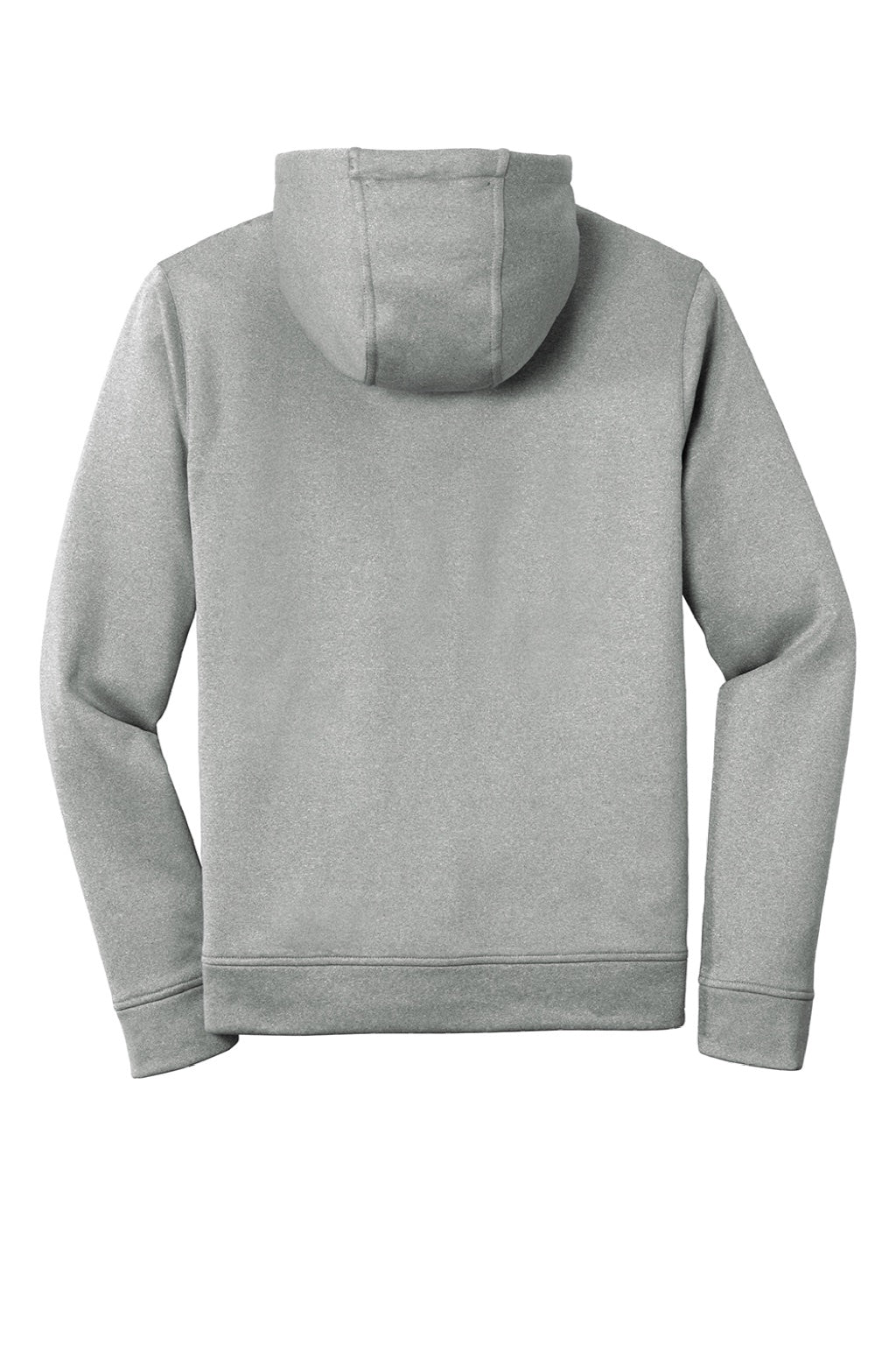 Sport-Tek ST264 Mens Heather Sport-Wick Moisture Wicking Fleece Hooded Sweatshirt Hoodie w/ Pouch Pocket Heather Dark Silver Grey Flat Back