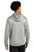 Sport-Tek ST264 Mens Heather Sport-Wick Moisture Wicking Fleece Hooded Sweatshirt Hoodie w/ Pouch Pocket Heather Dark Silver Grey Model Back