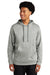 Sport-Tek ST264 Mens Heather Sport-Wick Moisture Wicking Fleece Hooded Sweatshirt Hoodie w/ Pouch Pocket Heather Dark Silver Grey Model Front