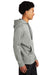 Sport-Tek ST264 Mens Heather Sport-Wick Moisture Wicking Fleece Hooded Sweatshirt Hoodie w/ Pouch Pocket Heather Dark Silver Grey Model Side