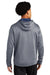 Sport-Tek ST264 Mens Heather Sport-Wick Moisture Wicking Fleece Hooded Sweatshirt Hoodie w/ Pouch Pocket Heather True Navy Blue Model Back