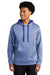Sport-Tek ST264 Mens Heather Sport-Wick Moisture Wicking Fleece Hooded Sweatshirt Hoodie w/ Pouch Pocket Heather True Royal Blue Model Front