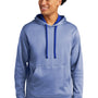 Sport-Tek Mens Heather Sport-Wick Moisture Wicking Fleece Hooded Sweatshirt Hoodie w/ Pouch Pocket - Heather True Royal Blue - Closeout