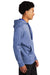 Sport-Tek ST264 Mens Heather Sport-Wick Moisture Wicking Fleece Hooded Sweatshirt Hoodie w/ Pouch Pocket Heather True Royal Blue Model Side