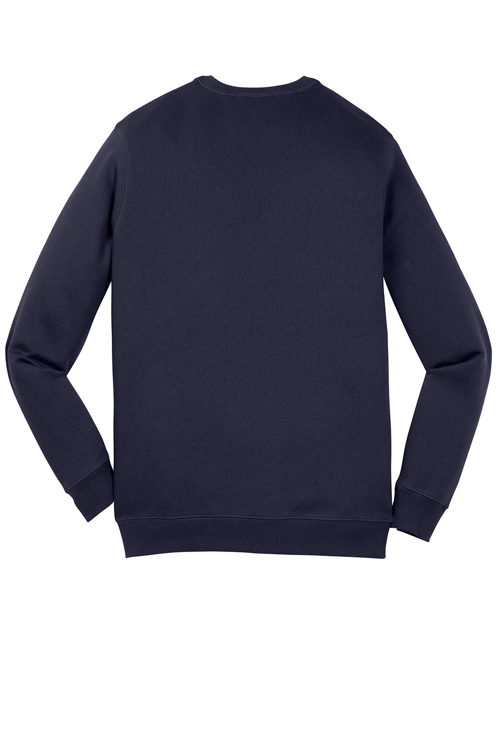 Sport-Tek ST266 Mens Shrink Resistant Fleece Crewneck Sweatshirt True Navy Blue Flat Back