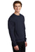 Sport-Tek ST266 Mens Shrink Resistant Fleece Crewneck Sweatshirt True Navy Blue Model 3q