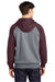 Sport-Tek ST267 Mens Shrink Resistant Fleece Hooded Sweatshirt Hoodie w/ Pouch Pocket Heather Vintage Grey/Maroon Model Back