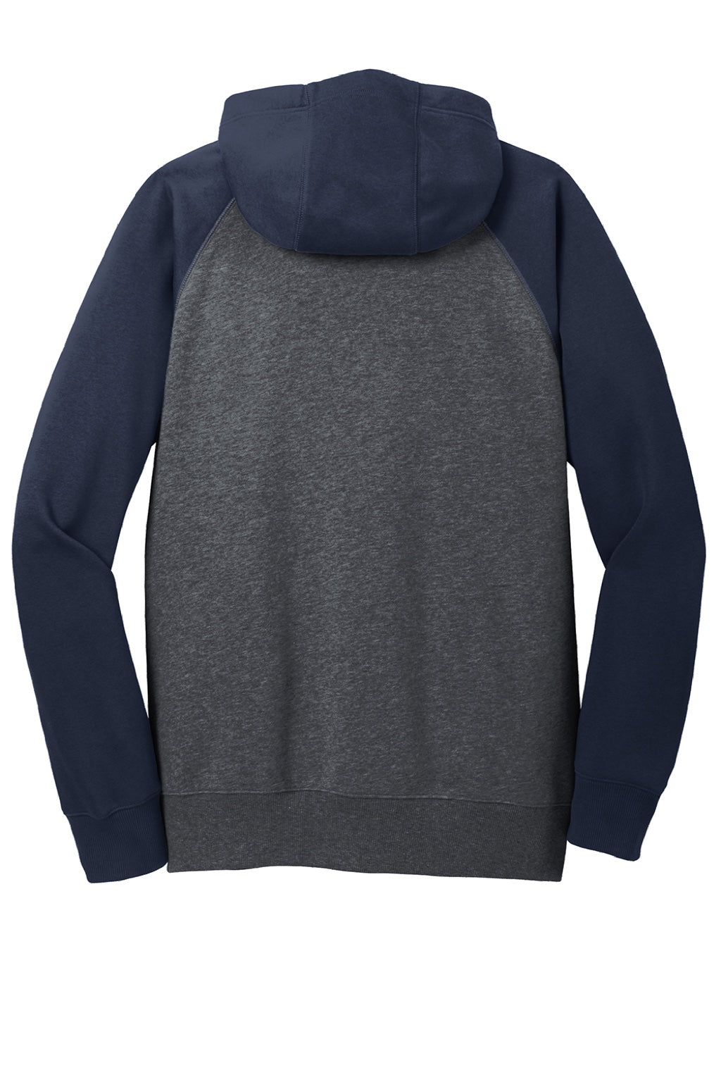 Sport-Tek ST269 Mens Shrink Resistant Fleece Full Zip Hooded Sweatshirt Hoodie w/ Pockets Heather Graphite Grey/True Navy Blue Flat Back