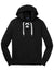 Sport-Tek ST271 Mens Lace Up Fleece Hooded Sweatshirt Hoodie w/ Pouch Pocket Black Flat Front