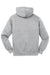 Sport-Tek ST271 Mens Lace Up Fleece Hooded Sweatshirt Hoodie w/ Pouch Pocket Heather Grey Flat Back