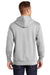 Sport-Tek ST271 Mens Lace Up Fleece Hooded Sweatshirt Hoodie w/ Pouch Pocket Heather Grey Model Back