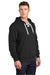 Sport-Tek ST271 Mens Lace Up Fleece Hooded Sweatshirt Hoodie w/ Pouch Pocket Black Model 3q