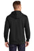 Sport-Tek ST271 Mens Lace Up Fleece Hooded Sweatshirt Hoodie w/ Pouch Pocket Black Model Back