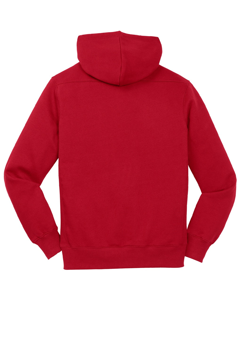 Sport-Tek ST271 Mens Lace Up Fleece Hooded Sweatshirt Hoodie w/ Pouch Pocket Deep Red Flat Back