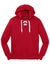 Sport-Tek ST271 Mens Lace Up Fleece Hooded Sweatshirt Hoodie w/ Pouch Pocket Deep Red Flat Front
