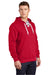 Sport-Tek ST271 Mens Lace Up Fleece Hooded Sweatshirt Hoodie w/ Pouch Pocket Deep Red Model 3q