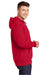 Sport-Tek ST271 Mens Lace Up Fleece Hooded Sweatshirt Hoodie w/ Pouch Pocket Deep Red Model Side