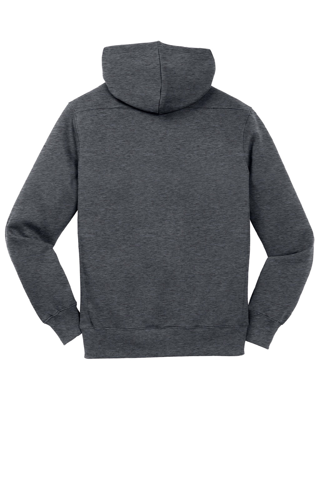 Sport-Tek ST271 Mens Lace Up Fleece Hooded Sweatshirt Hoodie w/ Pouch Pocket Heather Graphite Grey Flat Back