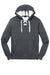 Sport-Tek ST271 Mens Lace Up Fleece Hooded Sweatshirt Hoodie w/ Pouch Pocket Heather Graphite Grey Flat Front