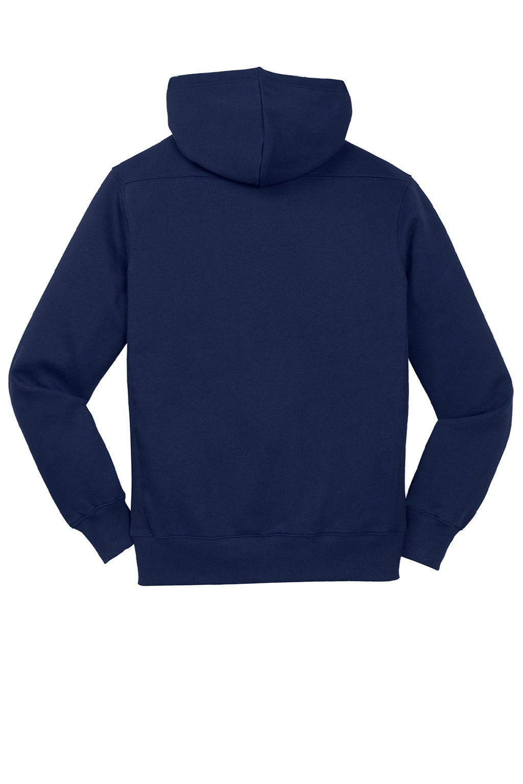 Sport-Tek ST271 Mens Lace Up Fleece Hooded Sweatshirt Hoodie w/ Pouch Pocket True Navy Blue Flat Back