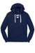 Sport-Tek ST271 Mens Lace Up Fleece Hooded Sweatshirt Hoodie w/ Pouch Pocket True Navy Blue Flat Front