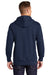 Sport-Tek ST271 Mens Lace Up Fleece Hooded Sweatshirt Hoodie w/ Pouch Pocket True Navy Blue Model Back