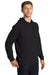 Sport-Tek ST272 Mens French Terry Hooded Sweatshirt Hoodie w/ Pouch Pocket Black Model 3q