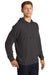 Sport-Tek ST272 Mens French Terry Hooded Sweatshirt Hoodie w/ Pouch Pocket Heather Black Model 3q