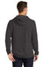 Sport-Tek ST272 Mens French Terry Hooded Sweatshirt Hoodie w/ Pouch Pocket Heather Black Model Back