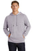 Sport-Tek ST272 Mens French Terry Hooded Sweatshirt Hoodie w/ Pouch Pocket Heather Grey Model Front