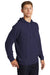 Sport-Tek ST272 Mens French Terry Hooded Sweatshirt Hoodie w/ Pouch Pocket True Navy Blue Model 3q