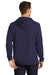 Sport-Tek ST272 Mens French Terry Hooded Sweatshirt Hoodie w/ Pouch Pocket True Navy Blue Model Back