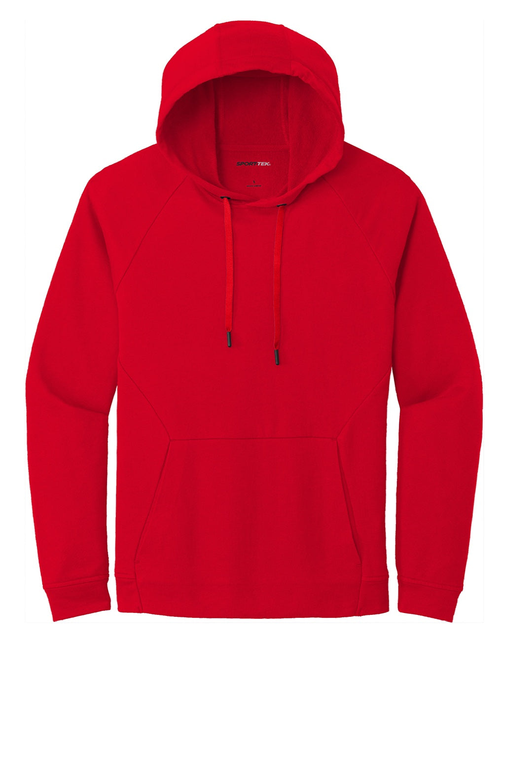 Sport-Tek ST272 Mens French Terry Hooded Sweatshirt Hoodie w/ Pouch Pocket True Red Flat Front