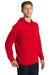 Sport-Tek ST272 Mens French Terry Hooded Sweatshirt Hoodie w/ Pouch Pocket True Red Model 3q