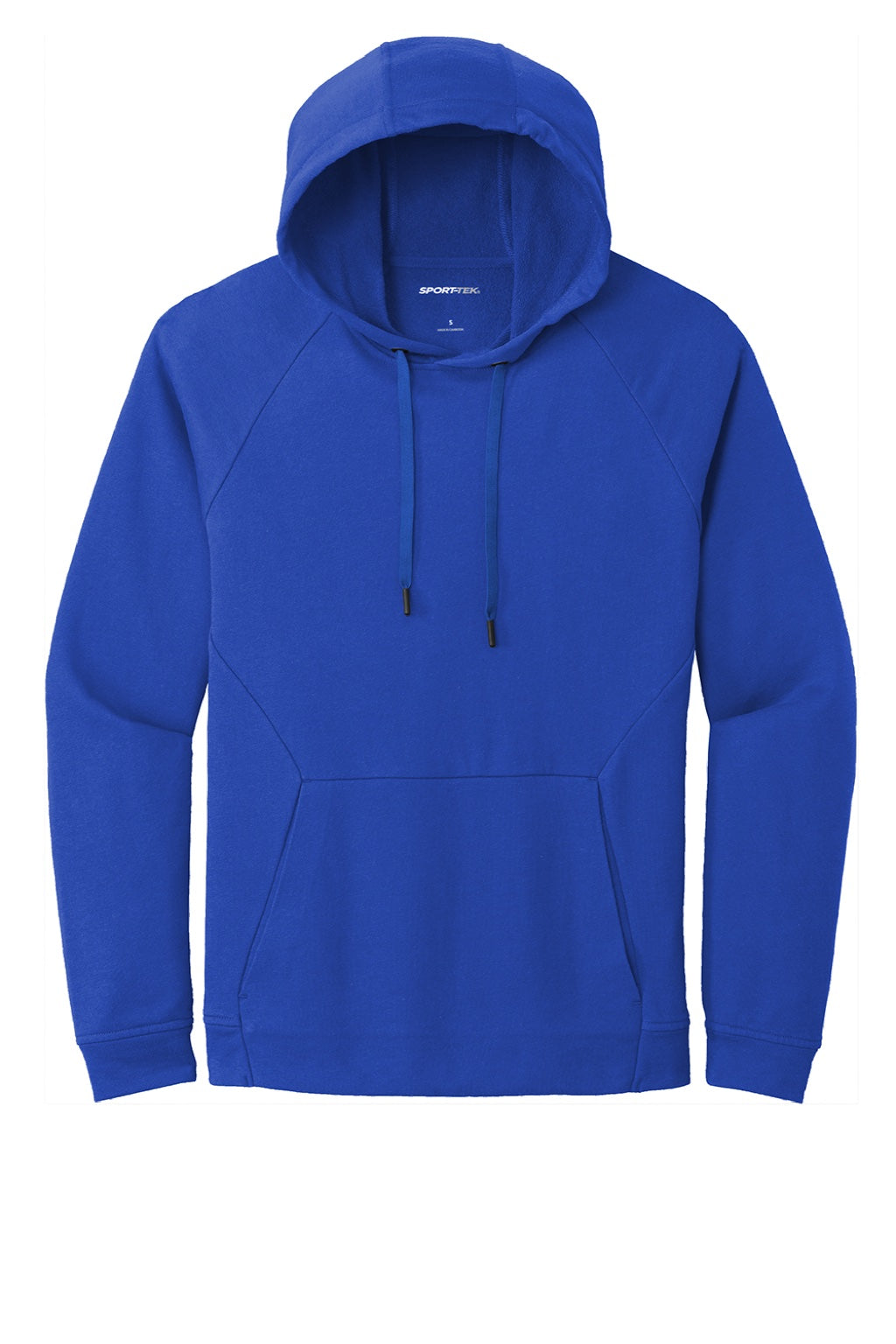 Sport-Tek ST272 Mens French Terry Hooded Sweatshirt Hoodie w/ Pouch Pocket True Royal Blue Flat Front