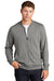 Sport-Tek ST274 Mens French Terry Full Zip Bomber Jacket Concrete Grey Model Front