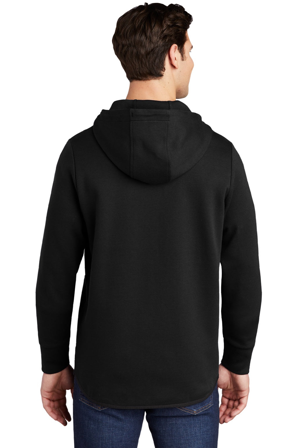Sport-Tek ST280 Mens Triumph Fleece Hooded Sweatshirt Hoodie w/ Pouch Pocket Black Model Back