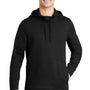 Sport-Tek Mens Triumph Fleece Hooded Sweatshirt Hoodie w/ Pouch Pocket - Black