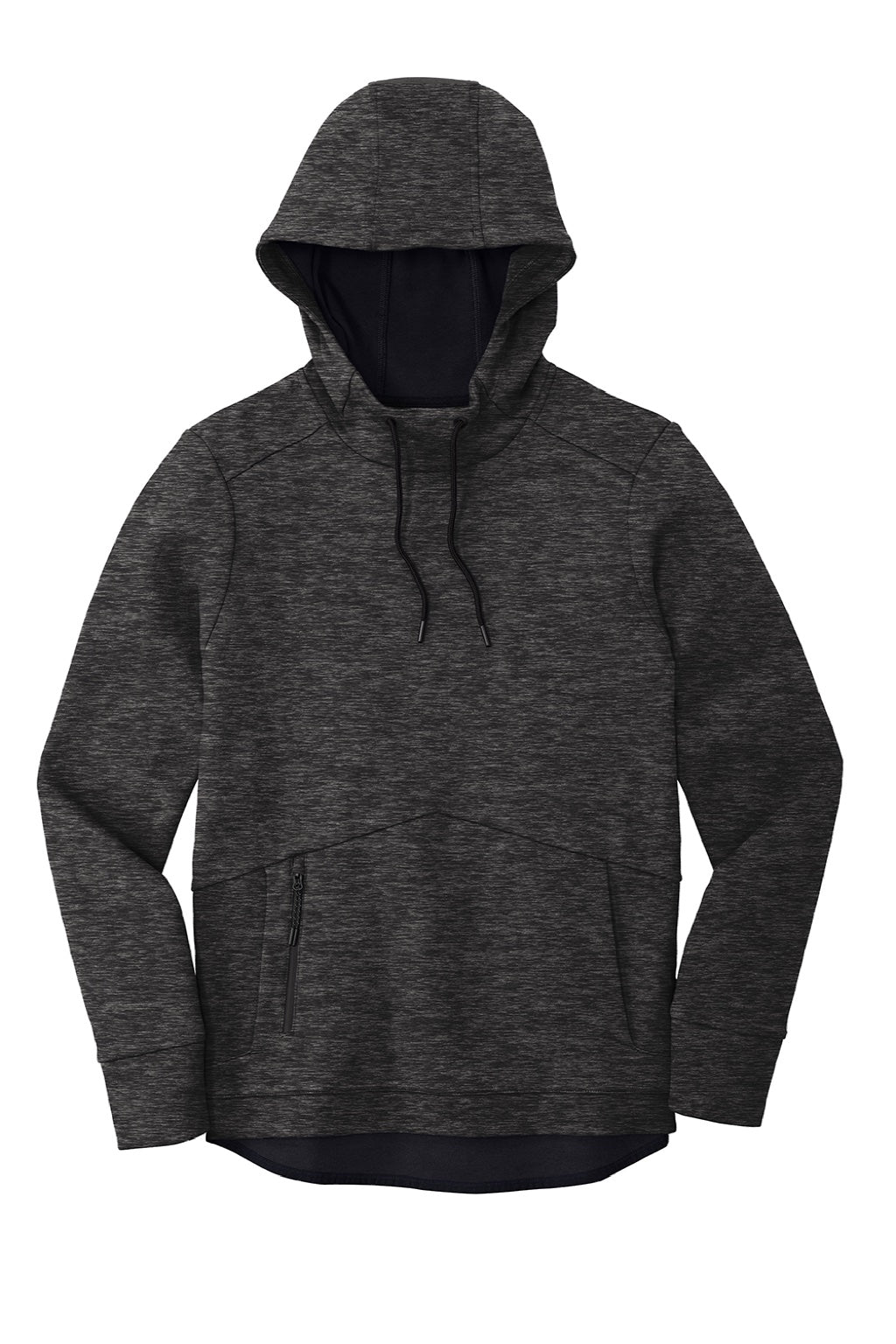 Sport-Tek ST280 Mens Triumph Fleece Hooded Sweatshirt Hoodie w/ Pouch Pocket Heather Black Flat Front