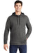 Sport-Tek ST280 Mens Triumph Fleece Hooded Sweatshirt Hoodie w/ Pouch Pocket Heather Dark Grey Model Front