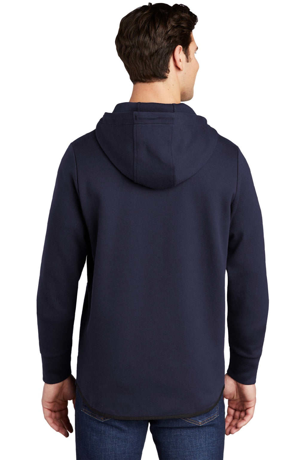 Sport-Tek ST280 Mens Triumph Fleece Hooded Sweatshirt Hoodie w/ Pouch Pocket Navy Blue Model Back