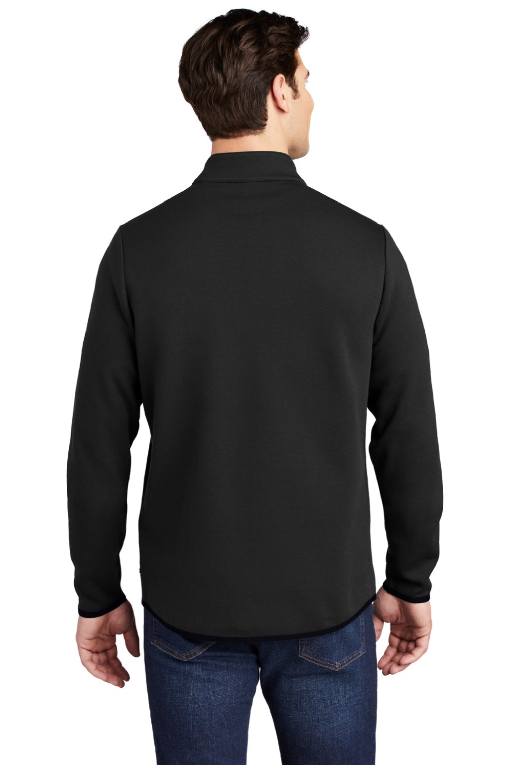 Sport-Tek ST281 Mens Triumph Fleece 1/4 Zip Sweatshirt w/ Pouch Pocket Black Model Back