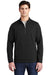 Sport-Tek ST281 Mens Triumph Fleece 1/4 Zip Sweatshirt w/ Pouch Pocket Black Model Front