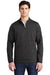 Sport-Tek ST281 Mens Triumph Fleece 1/4 Zip Sweatshirt w/ Pouch Pocket Heather Black Model Front