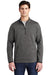 Sport-Tek ST281 Mens Triumph Fleece 1/4 Zip Sweatshirt w/ Pouch Pocket Heather Dark Grey Model Front