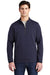 Sport-Tek ST281 Mens Triumph Fleece 1/4 Zip Sweatshirt w/ Pouch Pocket Navy Blue Model Front