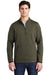 Sport-Tek ST281 Mens Triumph Fleece 1/4 Zip Sweatshirt w/ Pouch Pocket Heather Olive Green Model Front