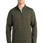 Sport-Tek Mens Triumph Fleece 1/4 Zip Sweatshirt w/ Pouch Pocket - Heather Olive Green