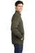 Sport-Tek ST281 Mens Triumph Fleece 1/4 Zip Sweatshirt w/ Pouch Pocket Heather Olive Green Model Side