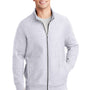 Sport-Tek Mens Full Zip Sweatshirt w/ Pockets - Heather Grey